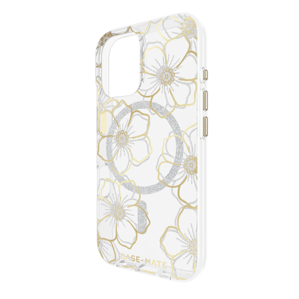 Wholesale cell phone accessory Case-Mate - Floral Gems MagSafe Case for Apple iPhone 16 - Gold