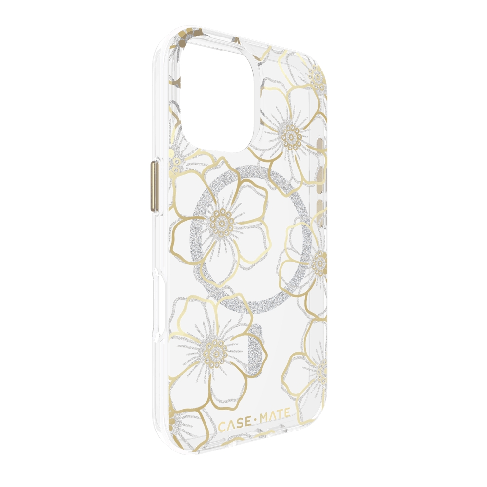 Wholesale cell phone accessory Case-Mate - Floral Gems MagSafe Case for Apple iPhone 16 - Gold