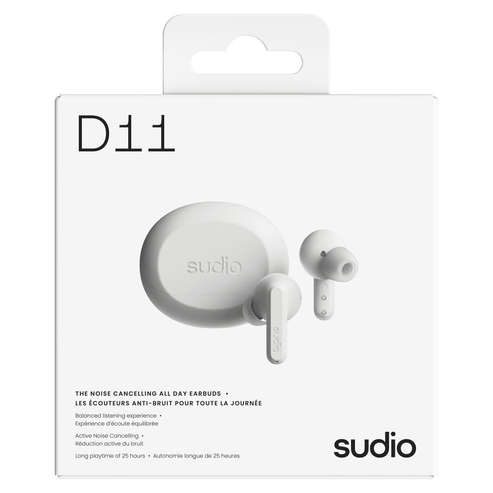 Wholesale cell phone accessory Sudio - D11 Comfy All-Day Earbuds - White