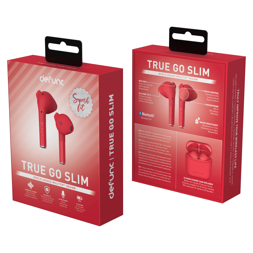 Wholesale cell phone accessory Defunc - True GO Slim Wireless In Ear Headphones - Red