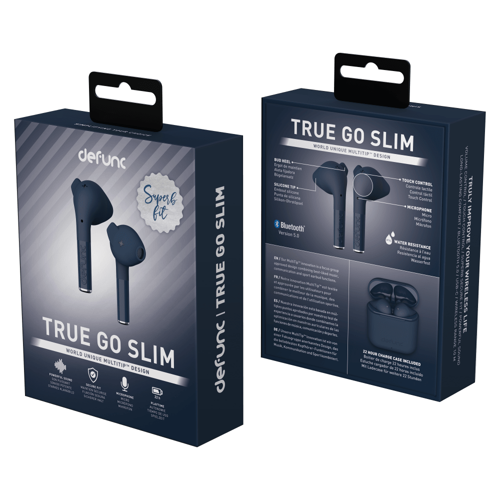 Wholesale cell phone accessory Defunc - True GO Slim Wireless In Ear Headphones - Blue