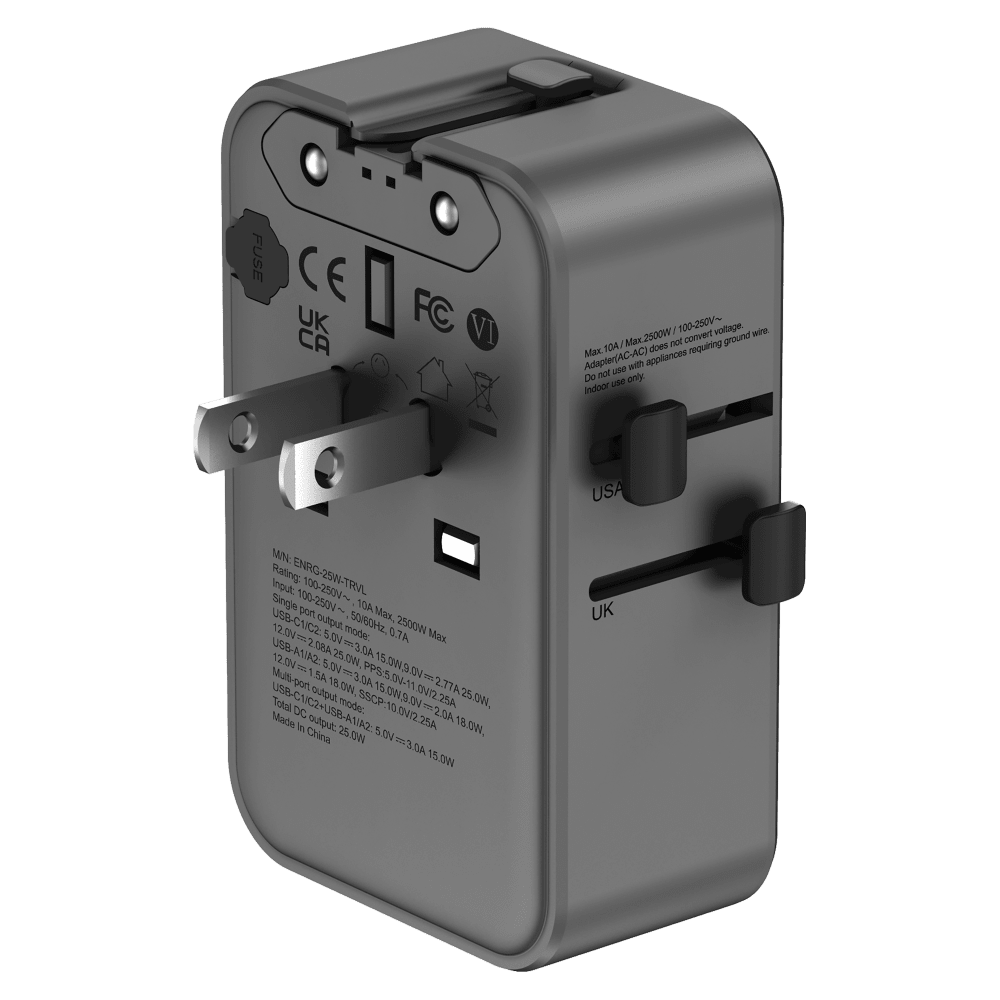 Wholesale cell phone accessory prodigee - Energee Traveler Charger 25W - Gunmetal
