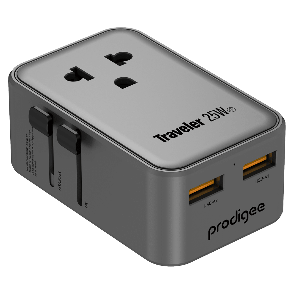 Wholesale cell phone accessory prodigee - Energee Traveler Charger 25W - Gunmetal