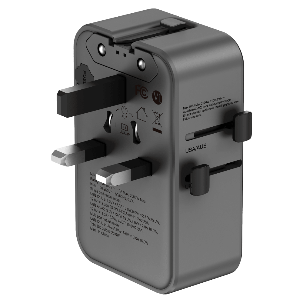 Wholesale cell phone accessory prodigee - Energee Traveler Charger 25W - Gunmetal