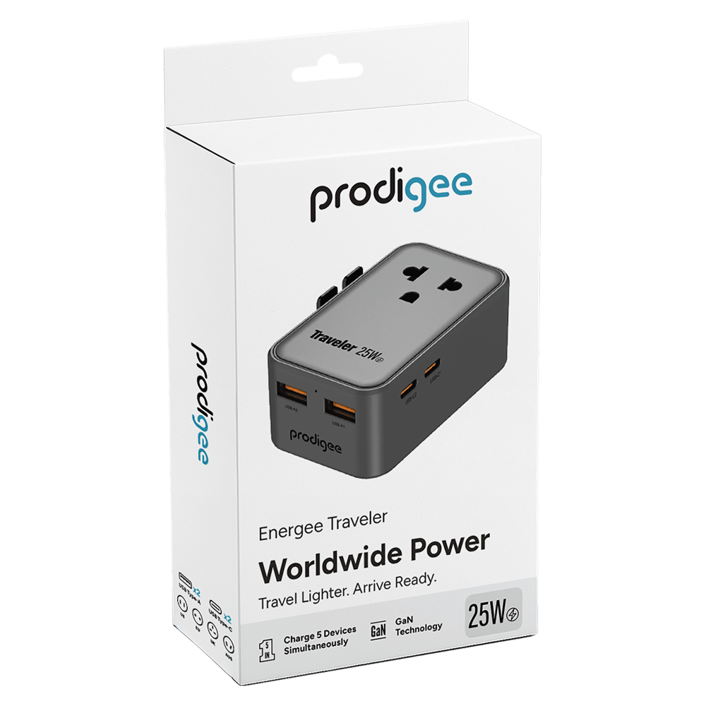 Wholesale cell phone accessory prodigee - Energee Traveler Charger 25W - Gunmetal