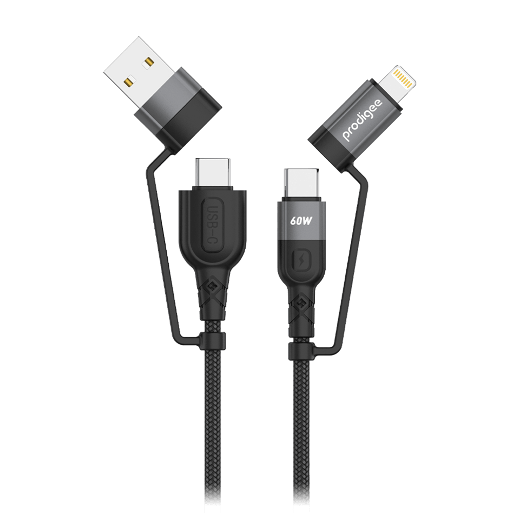 Wholesale cell phone accessory prodigee - Energee 4 in 1 Charging Cable 6ft - Black