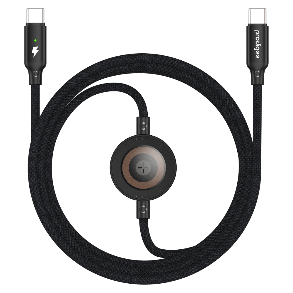 Wholesale cell phone accessory prodigee - Energee Dual Cable Type C for Apple Watches - Black