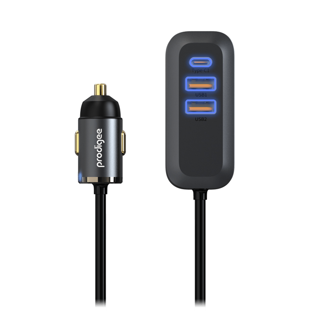 Wholesale cell phone accessory prodigee - Energee Wagon 4-in-1 60W PD Car Charger - Black