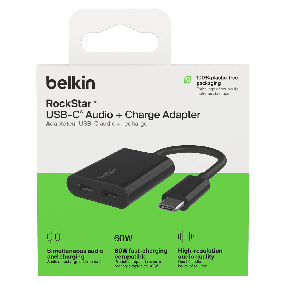 Wholesale cell phone accessory Belkin - USB C Audio and Charge Adapter - Black