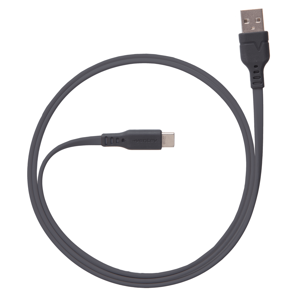 Wholesale cell phone accessory Ventev - Chargesync Flat USB A to USB C Cable 3.3ft - Gray