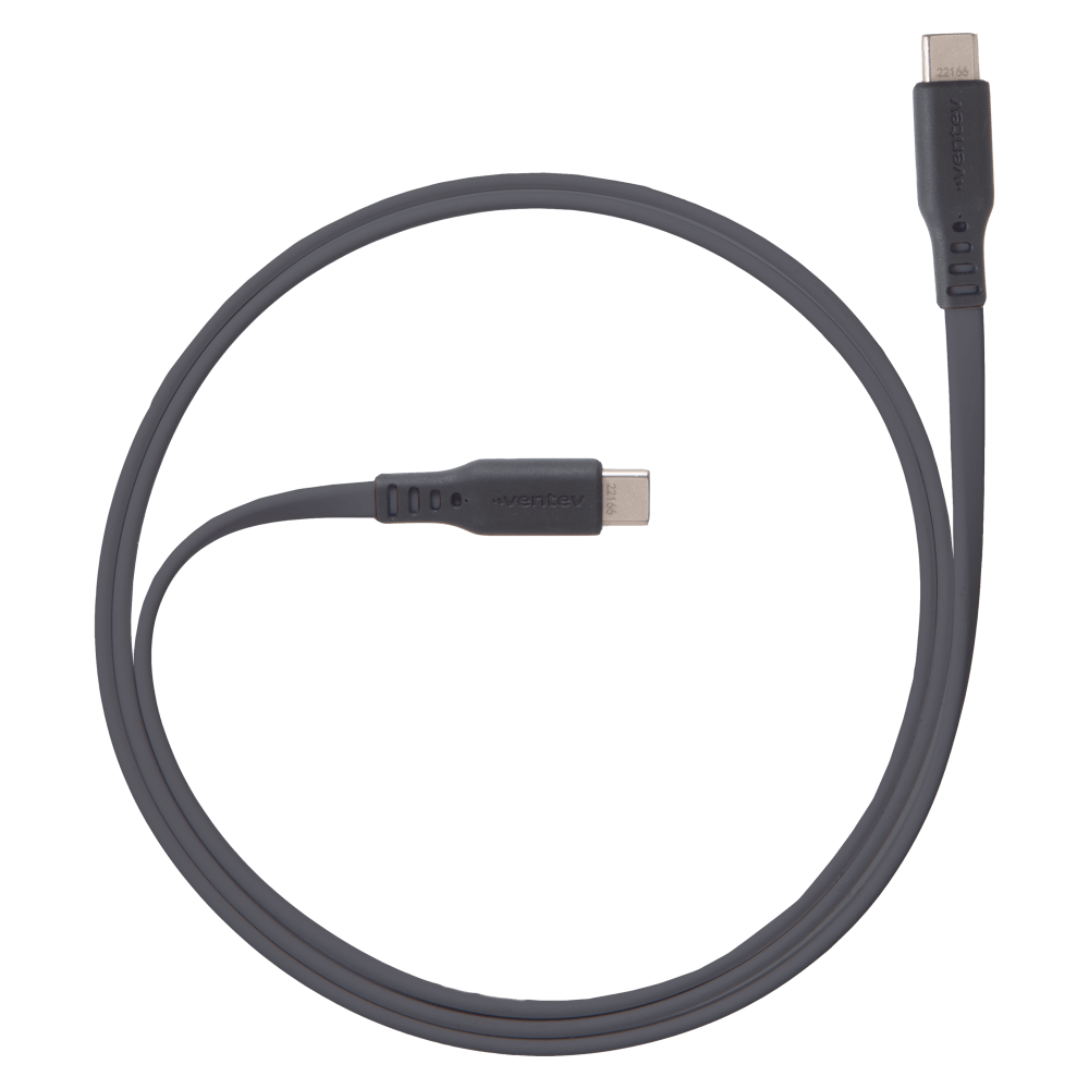 Wholesale Ventev Chargesync Flat Usb C To Usb C Cable 3.3ft Grey