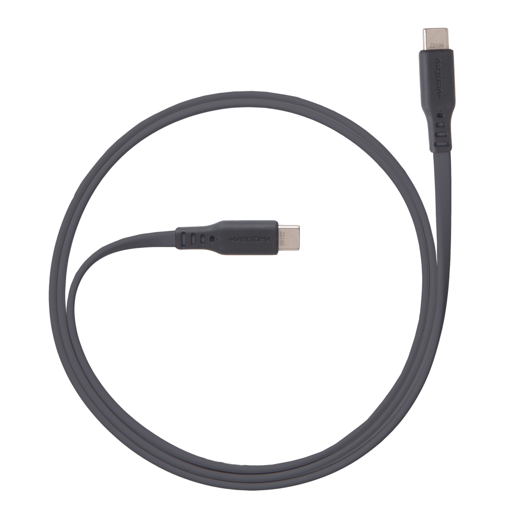 Wholesale cell phone accessory Ventev - Chargesync Flat USB-C to USB-C 3.3ft - Grey