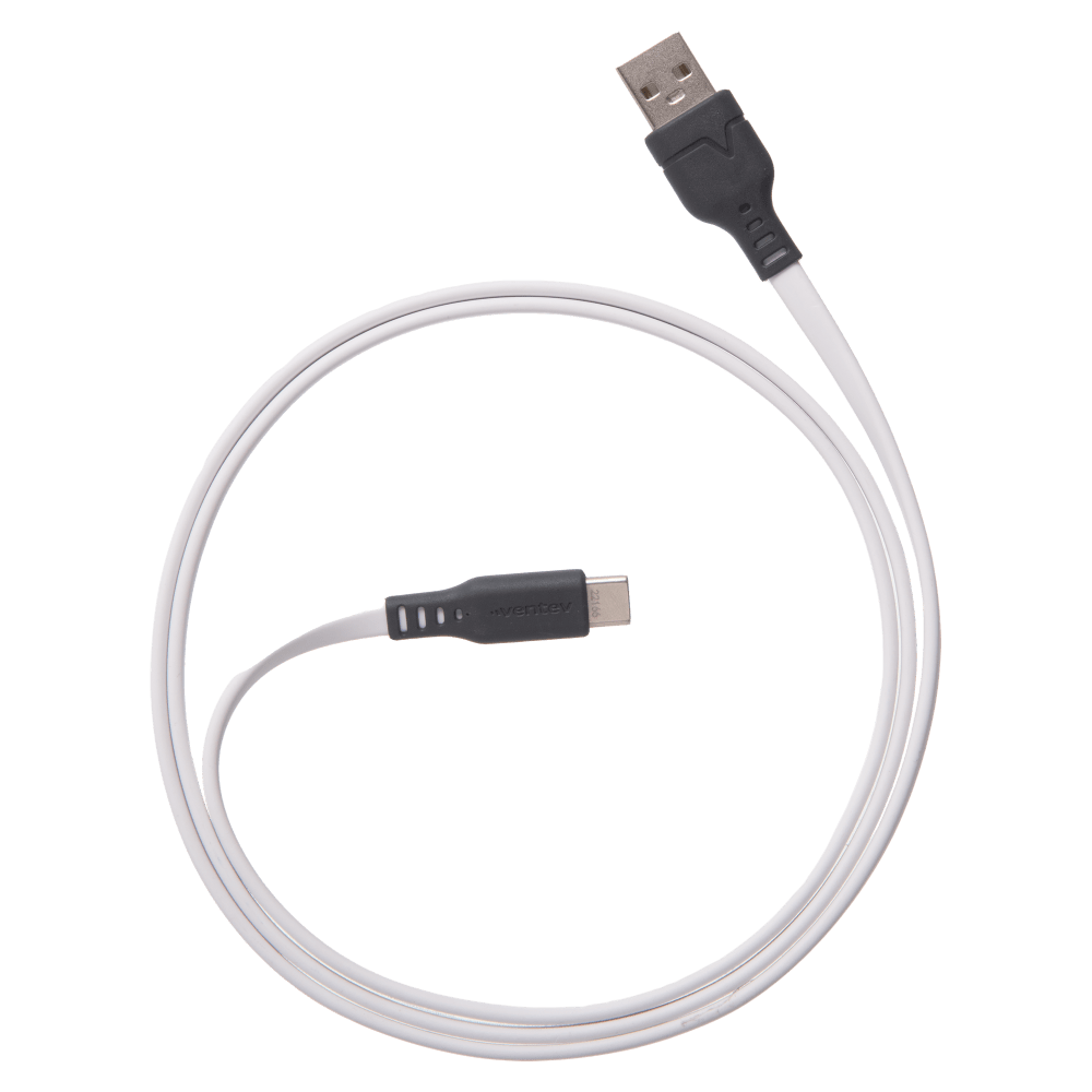 Wholesale cell phone accessory Ventev - Chargesync Flat USB-A to USB-C 3.3ft - White