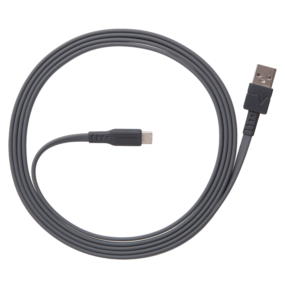 Wholesale cell phone accessory Ventev - Chargesync Flat USB A to USB C Cable 6ft - Grey