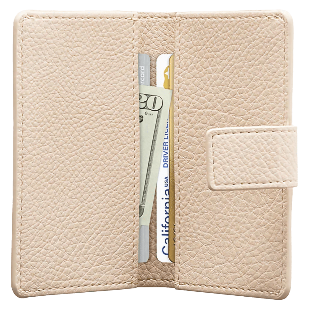 Wholesale cell phone accessory Flaunt - Magnetic Faux Leather MagSafe Wallet - Nude