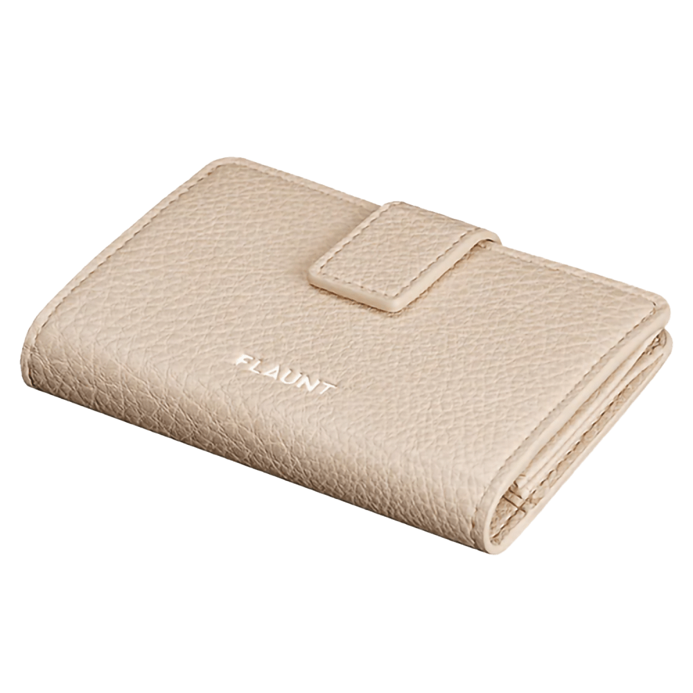 Wholesale cell phone accessory Flaunt - Magnetic Faux Leather MagSafe Wallet - Nude