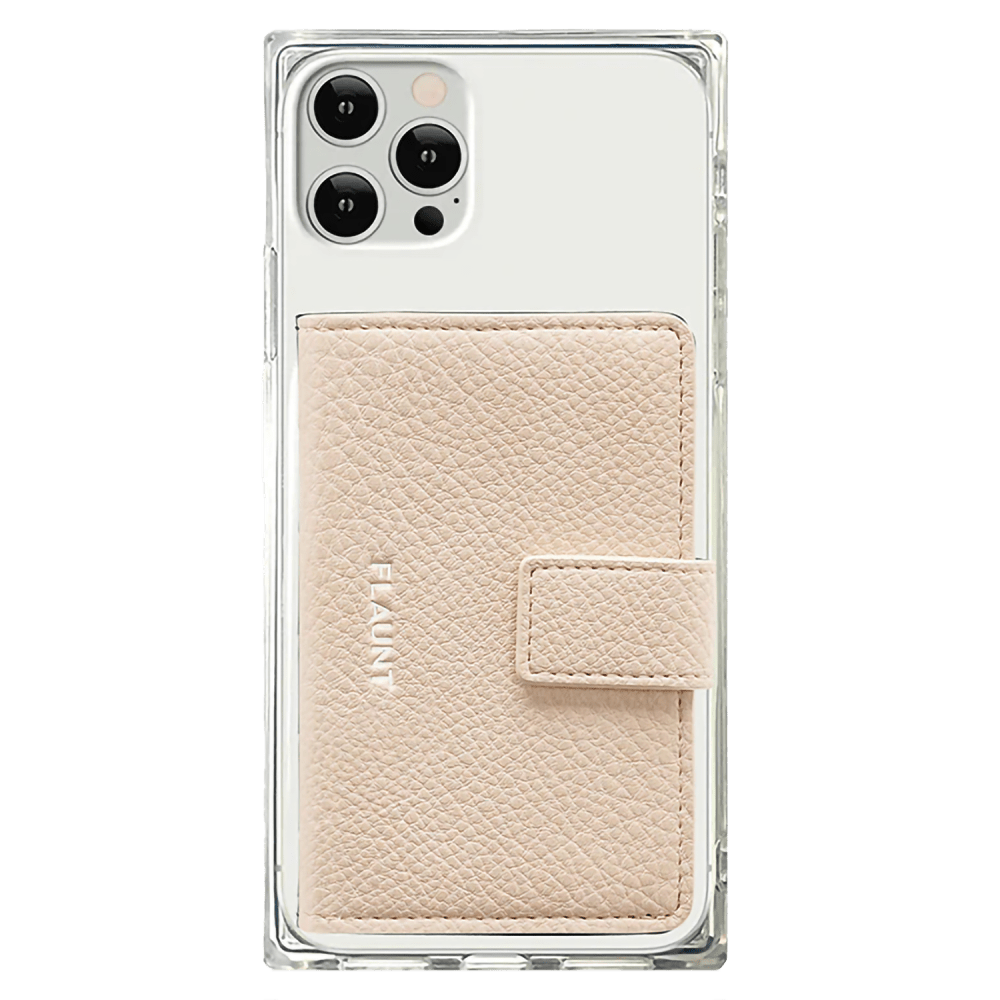 Wholesale cell phone accessory Flaunt - Magnetic Faux Leather MagSafe Wallet - Nude