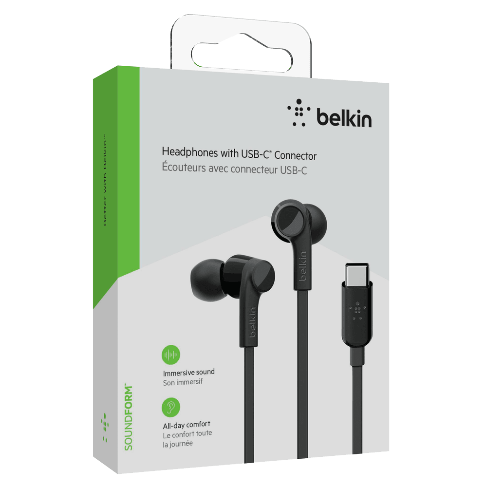 Wholesale cell phone accessory Belkin - Soundform USB C In Ear Headphones - Black