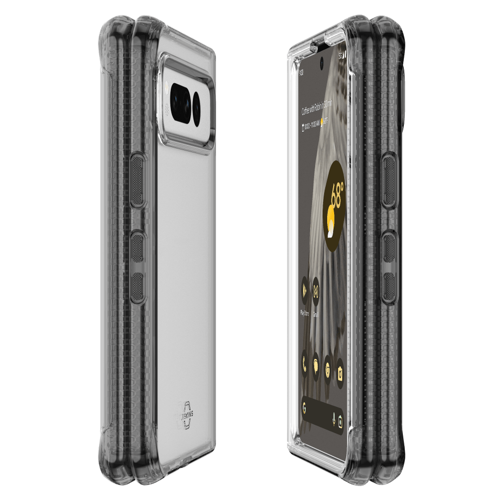 Wholesale cell phone accessory ITSKINS - Hybrid_R Case for Google Pixel Fold - Black and Transparent