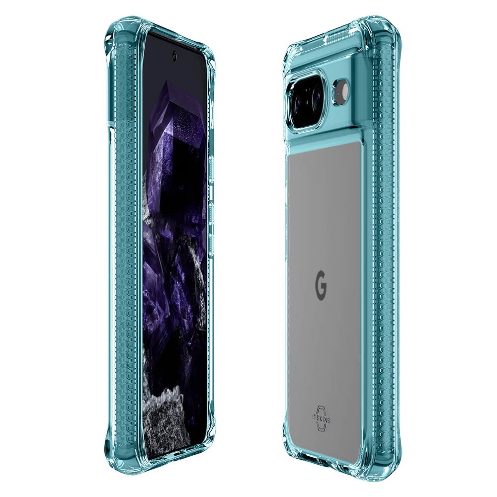 Wholesale cell phone accessory ITSKINS - Hybrid_R Clear Case for Google Pixel 8 - Light Blue