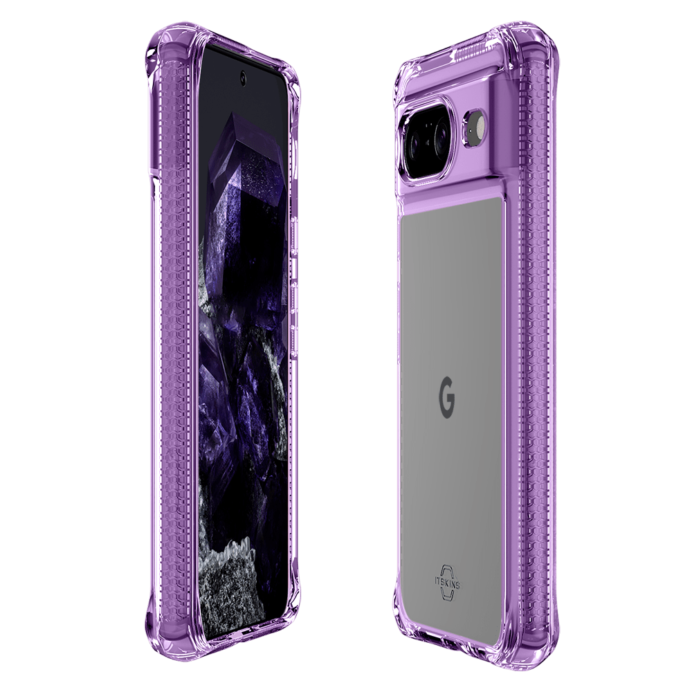 Wholesale cell phone accessory ITSKINS - Hybrid_R Clear Case for Google Pixel 8 - Light Purple