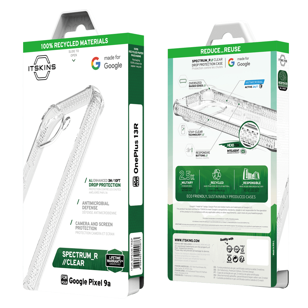 Wholesale cell phone accessory ITSKINS - Spectrum_R Clear Case for Google Pixel 9a - Transparent