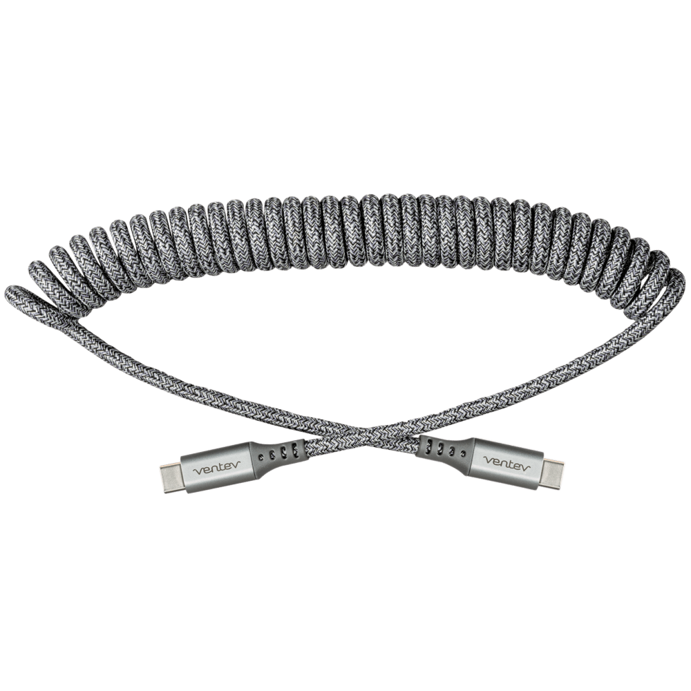 Wholesale cell phone accessory Ventev - Chargesync Helix Coiled USB C to USB Type C Cable 3ft