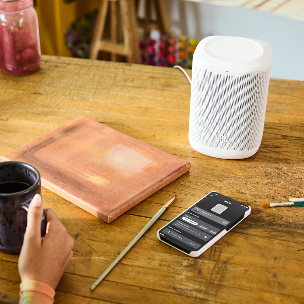 Wholesale cell phone accessory JBL - Cove M1 Compact Wi-Fi Home Speaker - White