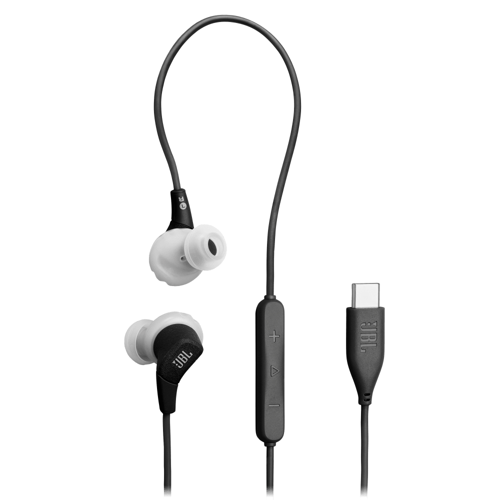 Wholesale cell phone accessory JBL - Endurance Run 3C USB C Wired Headphones - Black And Gray