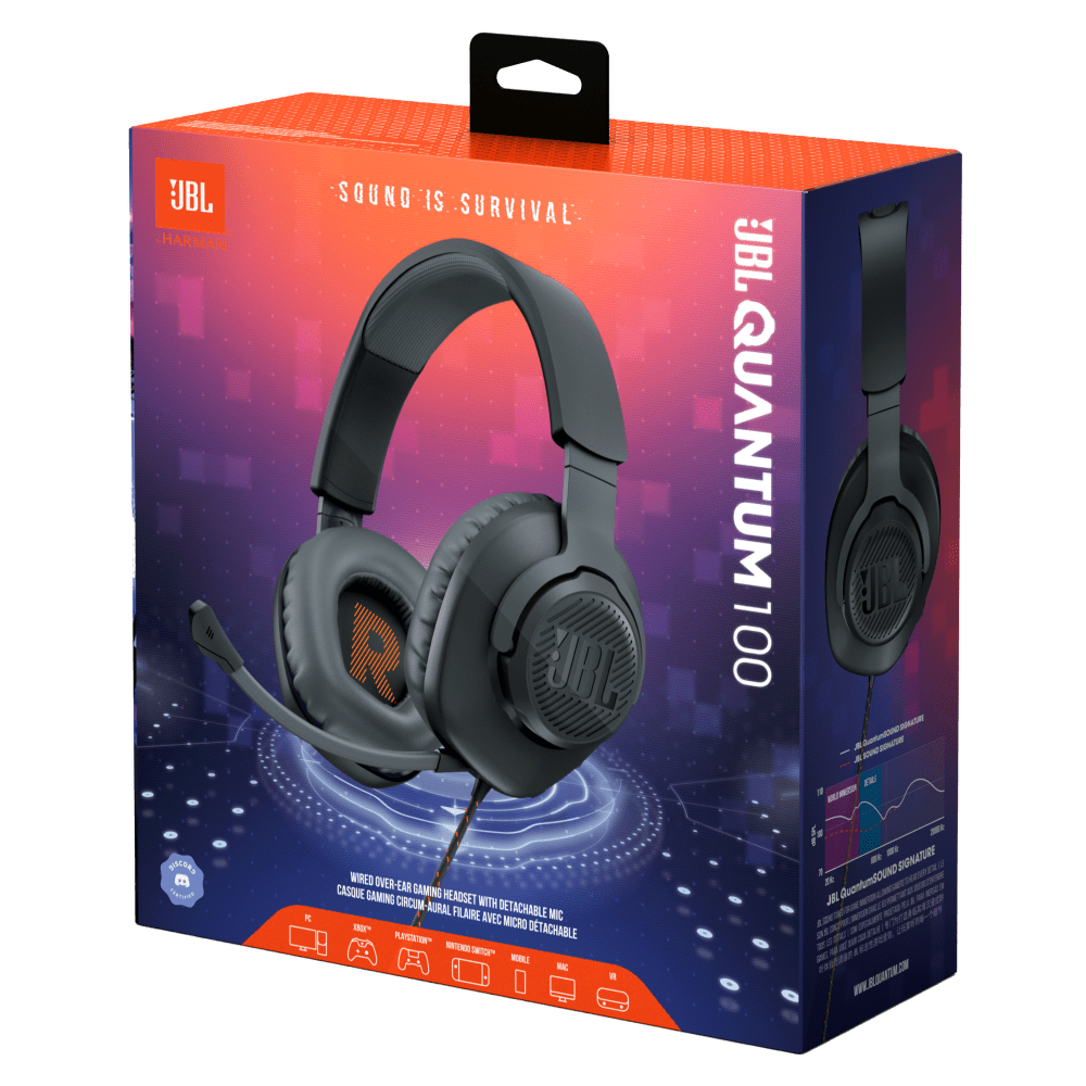 Wholesale cell phone accessory JBL - Quantum 100 Wired Over Ear Gaming Headset - Black