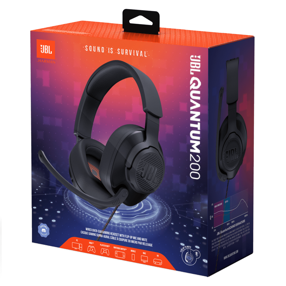 Wholesale cell phone accessory JBL - Quantum 200 Wired Over Ear Gaming Headset - Black