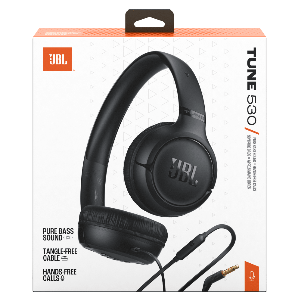 Wholesale cell phone accessory JBL - Tune 530 Wired On Ear Headphones - Black