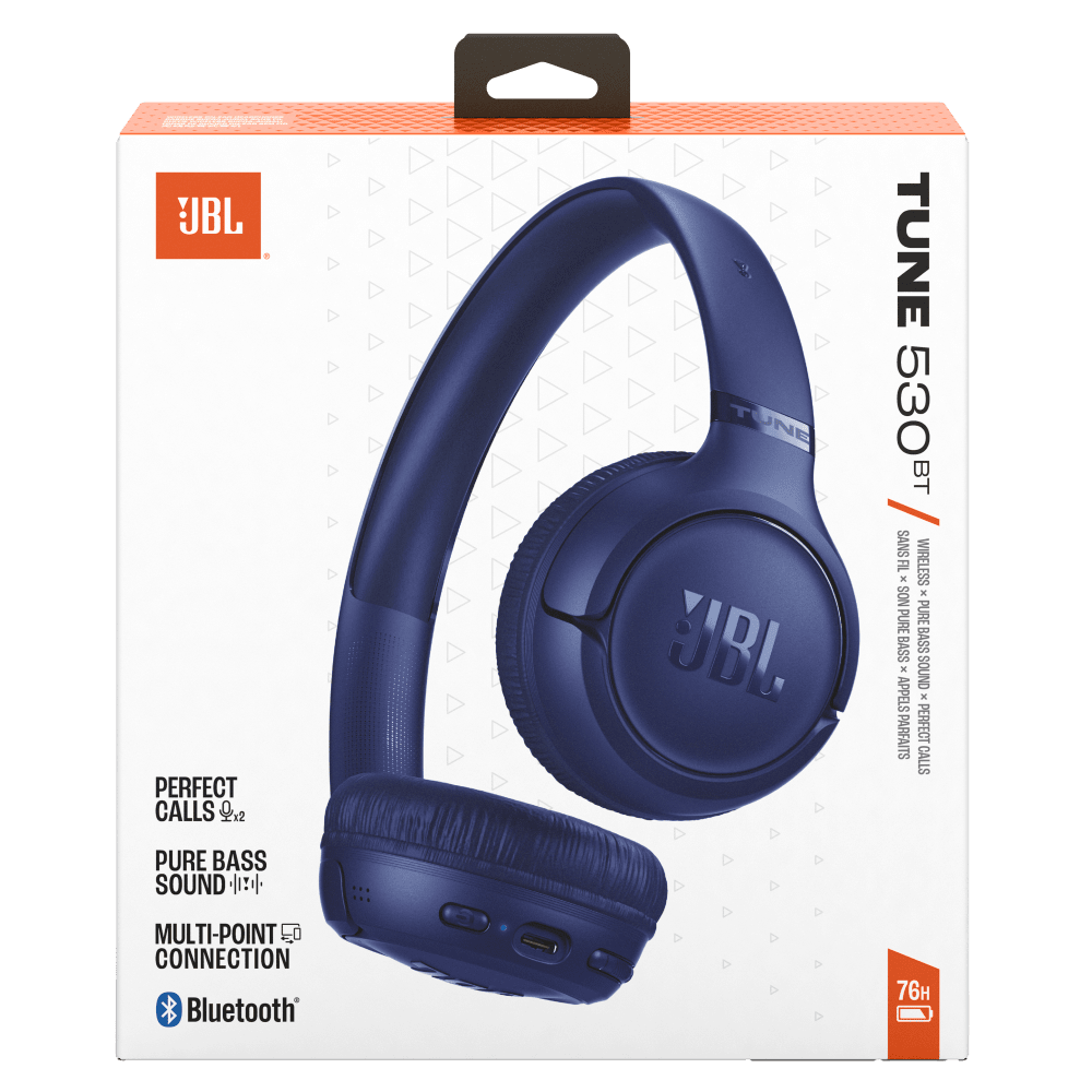 Wholesale cell phone accessory JBL - Tune 530BT Wireless On Ear Bluetooth Headphones - Blue