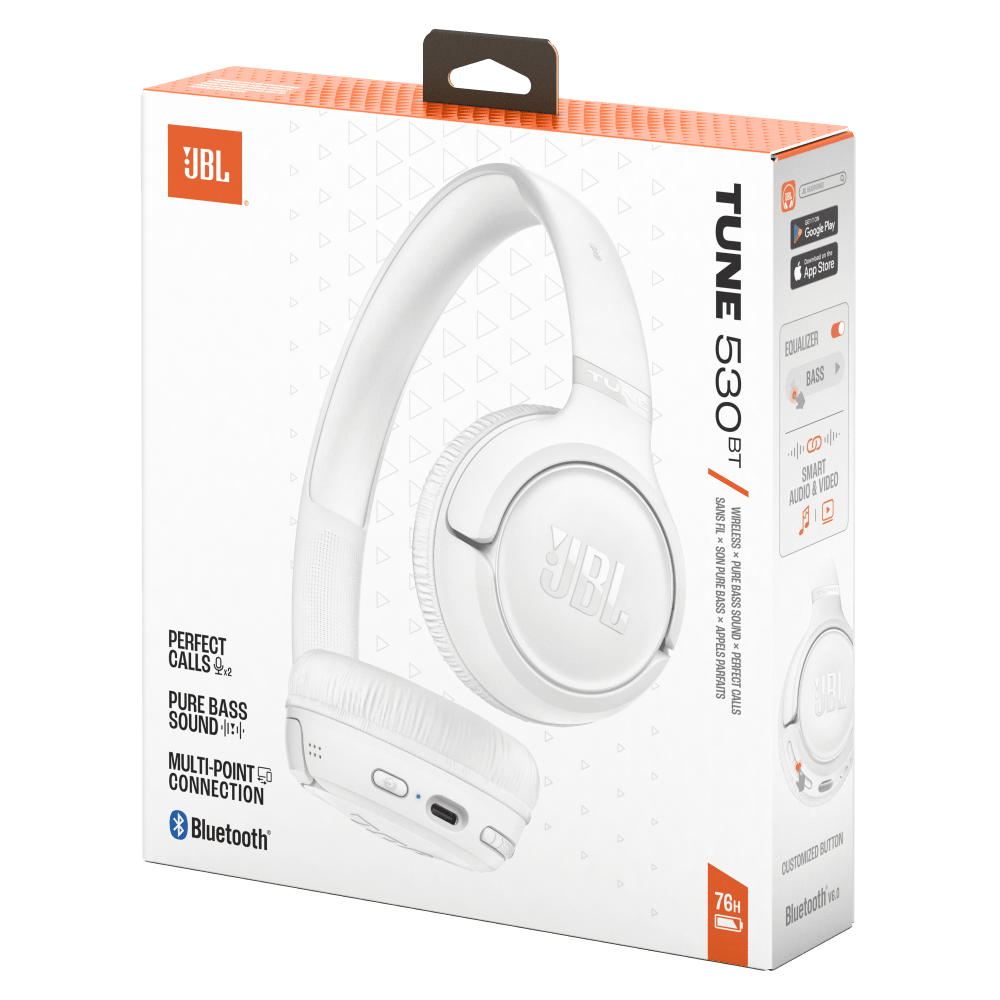 Wholesale cell phone accessory JBL - Tune 530BT Wireless On Ear Bluetooth Headphones - White