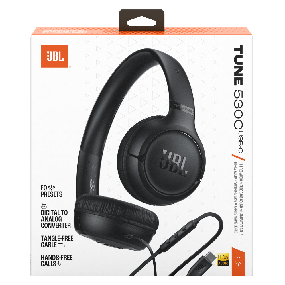 Wholesale cell phone accessory JBL - Tune 530C Wired On Ear Headphones - Black