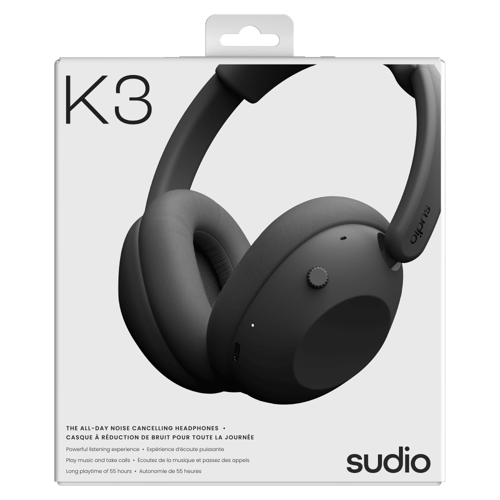 Wholesale cell phone accessory Sudio - K3 Noise Cancelling Bluetooth Headphones - Black