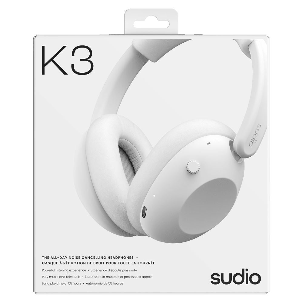 Wholesale cell phone accessory Sudio - K3 Noise Cancelling Bluetooth Headphones - White
