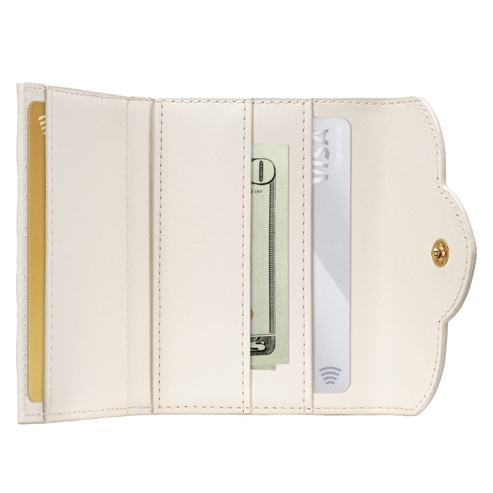 Wholesale cell phone accessory Kendra Scott - Magnetic MagSafe Trifold Wallet - Ivory Filigree