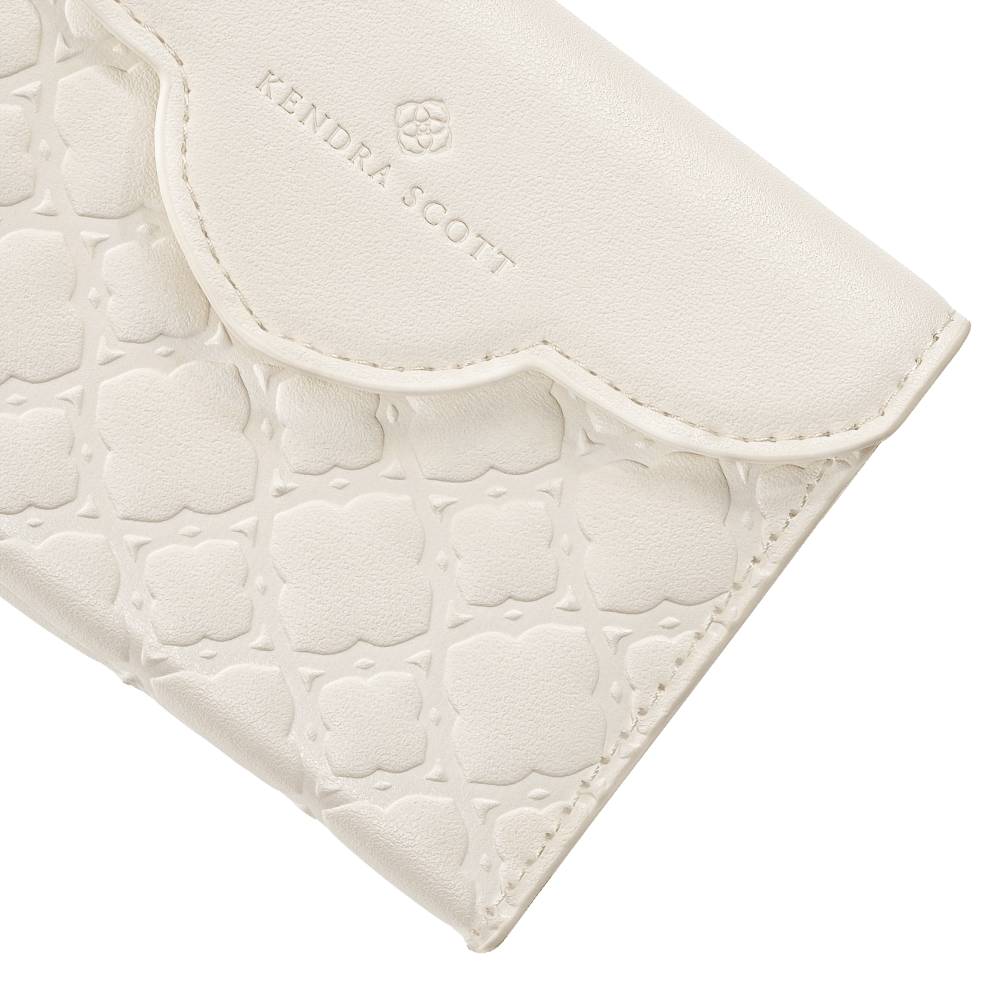 Wholesale cell phone accessory Kendra Scott - Magnetic MagSafe Trifold Wallet - Ivory Filigree