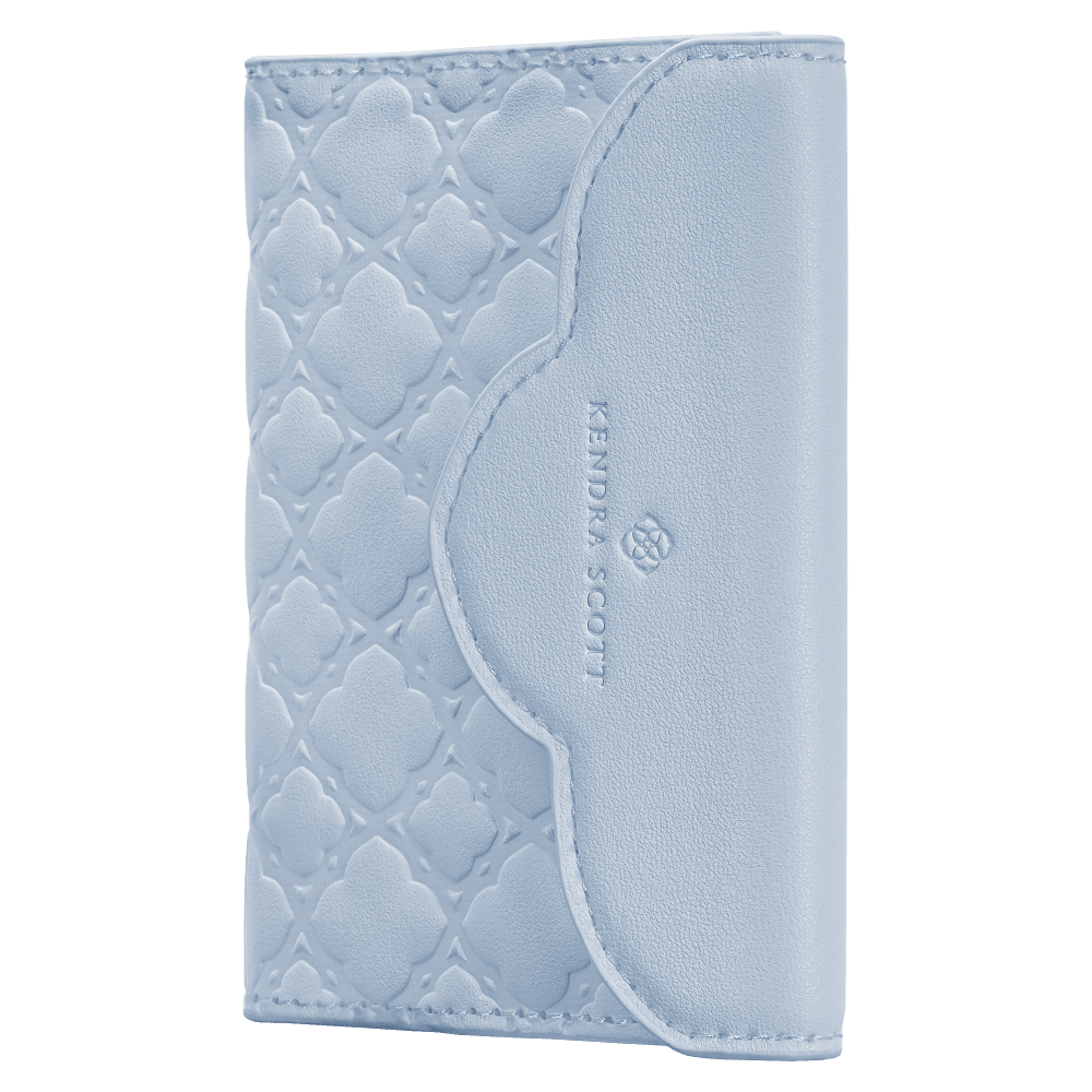 Wholesale cell phone accessory Kendra Scott - Magnetic MagSafe Trifold Wallet - Blue Filigree
