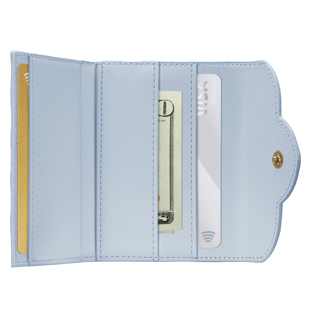 Wholesale cell phone accessory Kendra Scott - Magnetic MagSafe Trifold Wallet - Blue Filigree