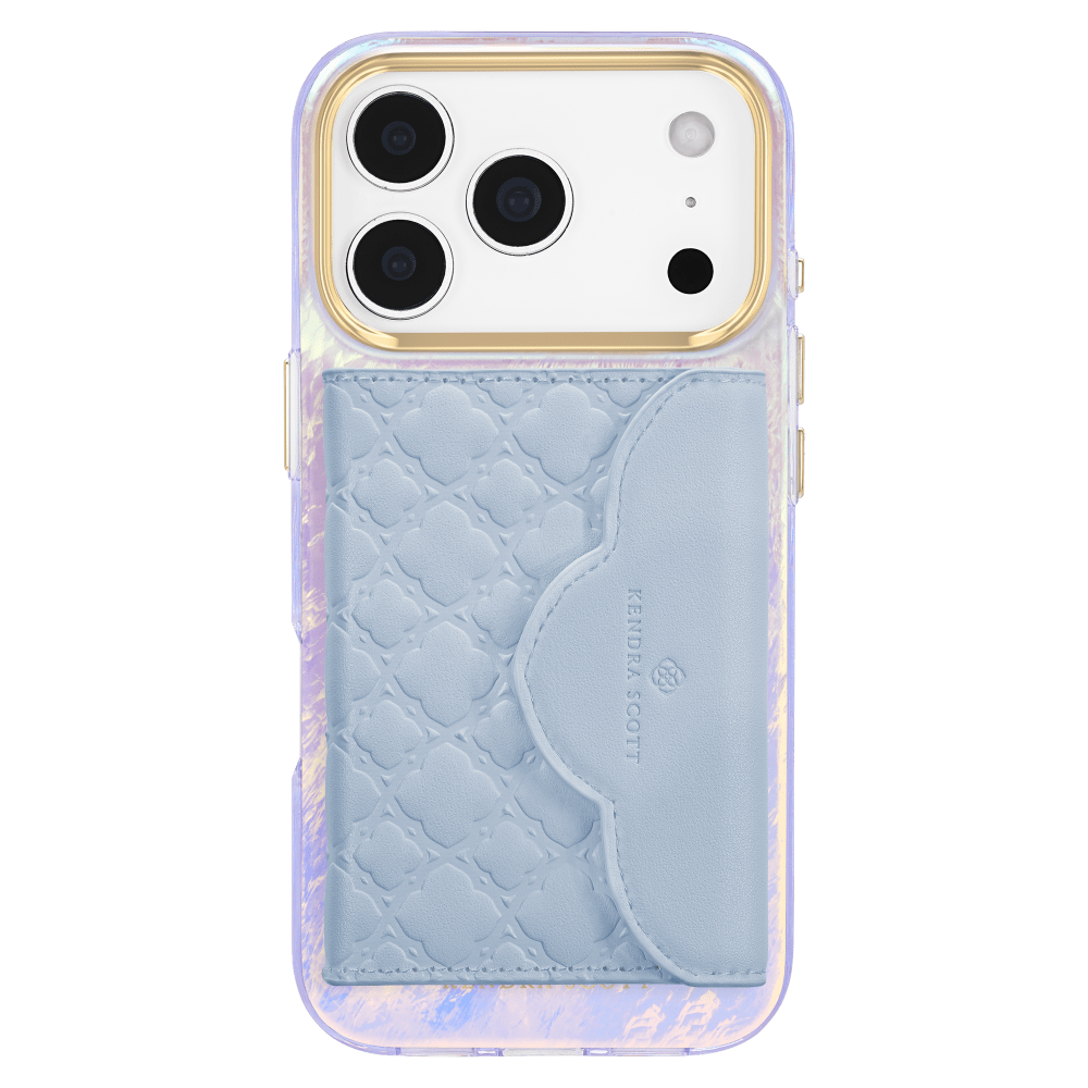 Wholesale cell phone accessory Kendra Scott - Magnetic MagSafe Trifold Wallet - Blue Filigree