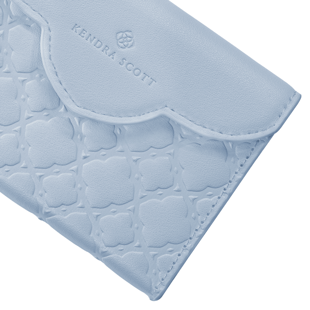 Wholesale cell phone accessory Kendra Scott - Magnetic MagSafe Trifold Wallet - Blue Filigree