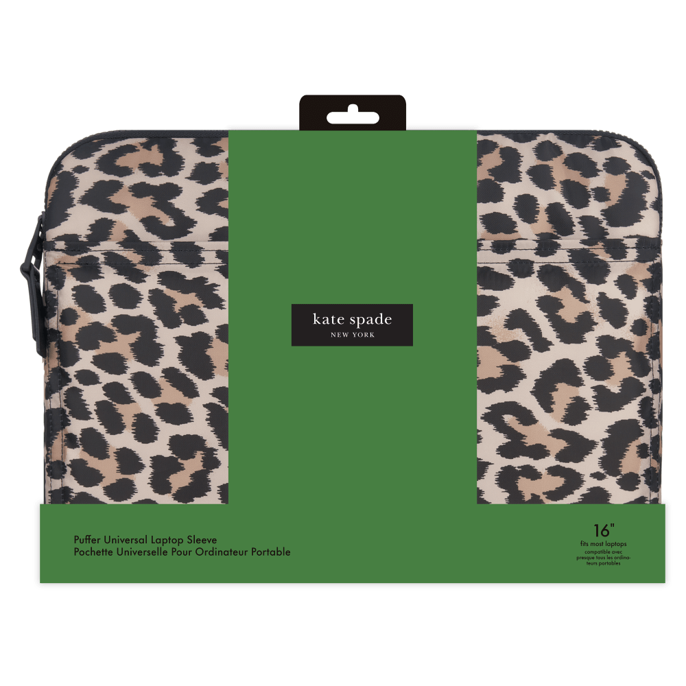 Wholesale cell phone accessory Kate Spade - Puffer Sleeve for Laptops 16in - Classic Leopard