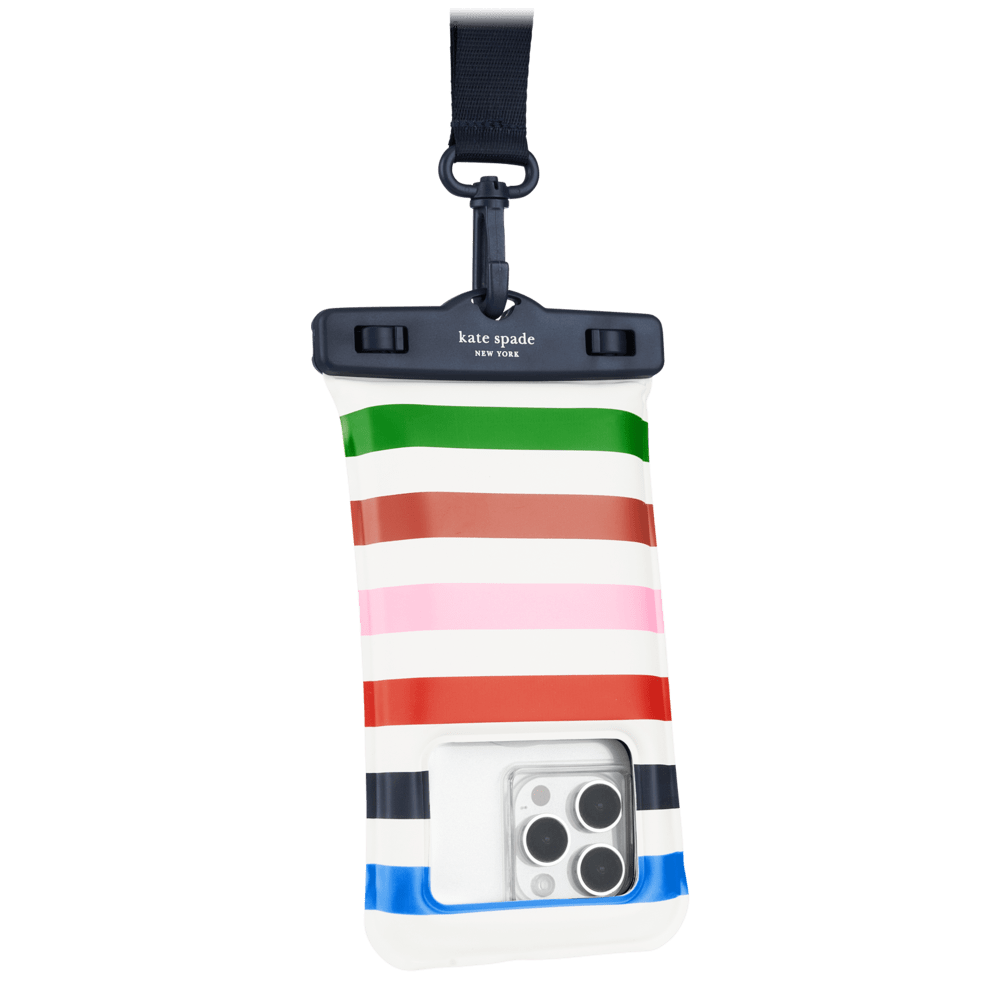 Wholesale cell phone accessory Kate Spade - Waterproof Floating Pouch (Large) - Adventure Stripe