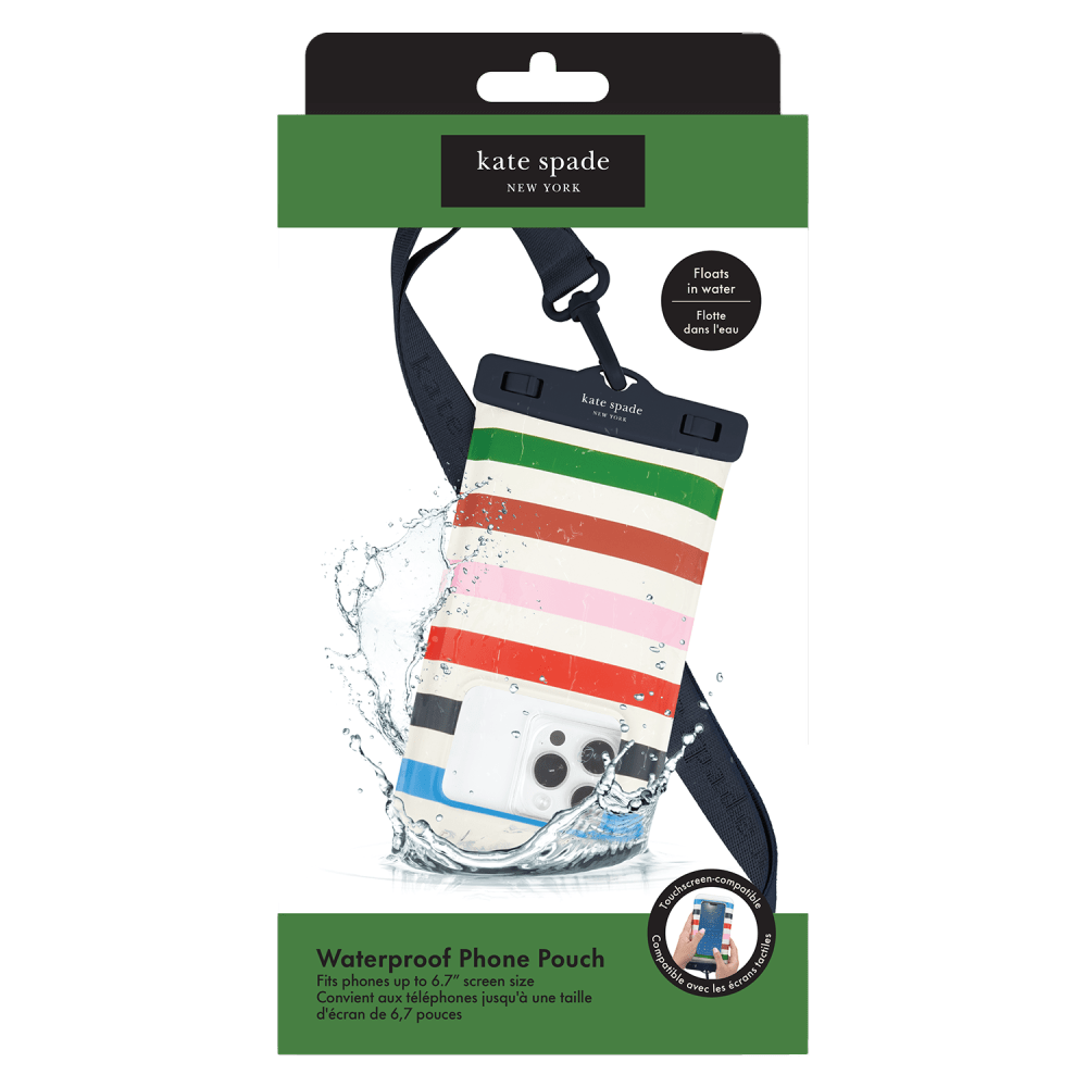 Wholesale cell phone accessory Kate Spade - Waterproof Floating Pouch (Large) - Adventure Stripe