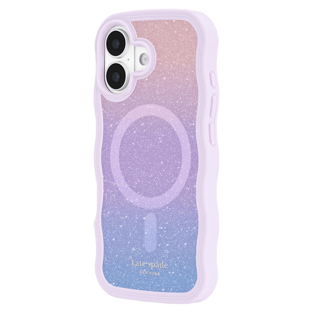 Wholesale cell phone accessory Kate Spade - Wavy MagSafe Case for Apple iPhone 17 - Opal Glitter
