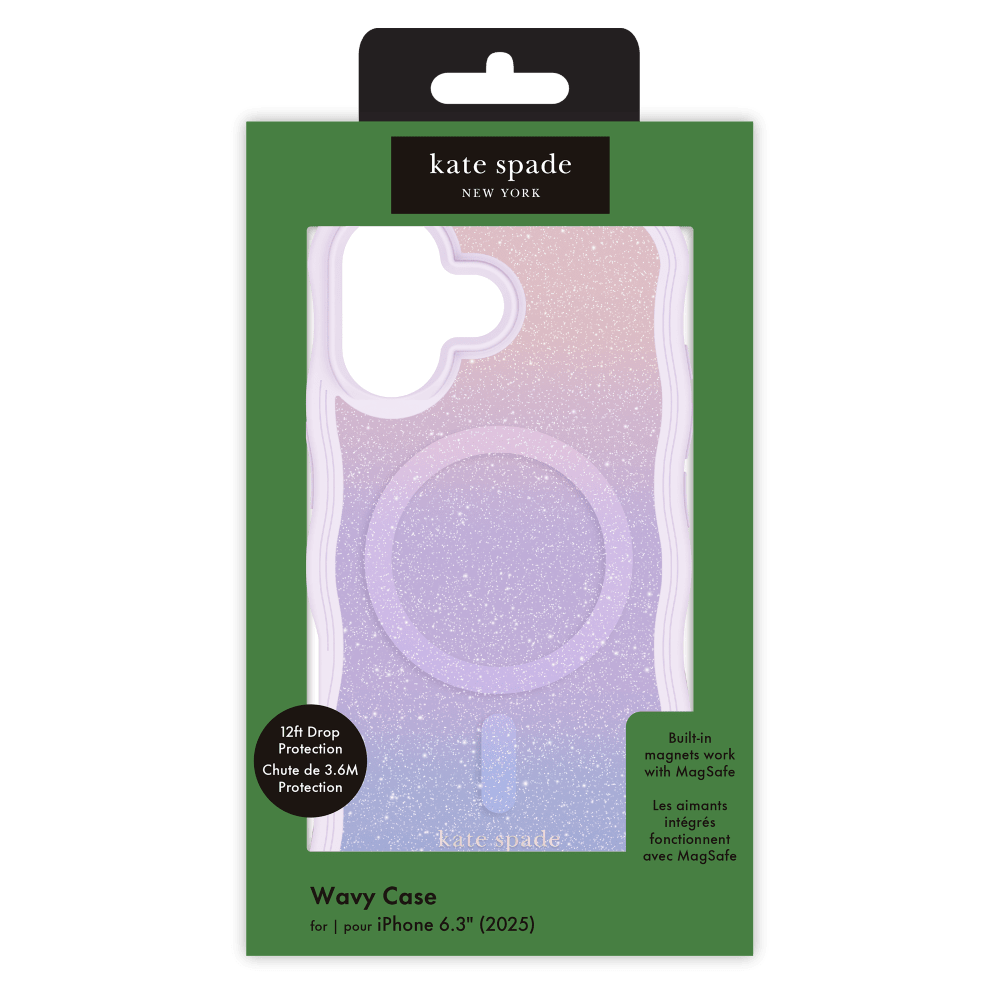 Wholesale cell phone accessory Kate Spade - Wavy MagSafe Case for Apple iPhone 17 - Opal Glitter