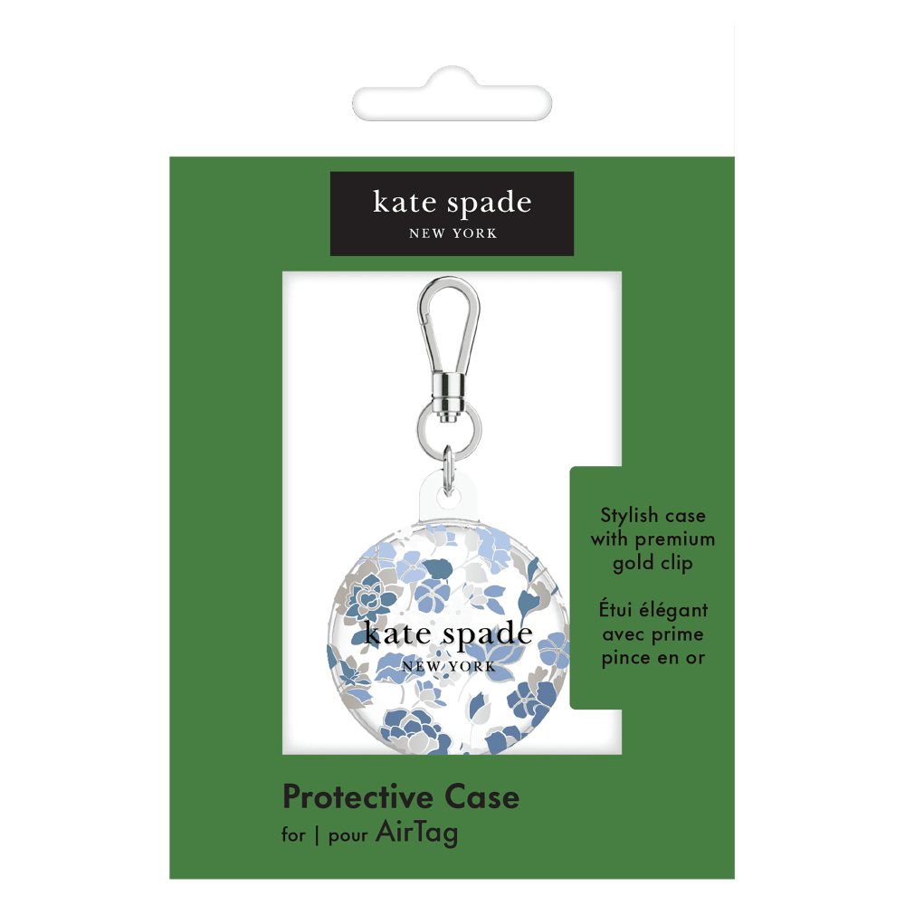 Wholesale cell phone accessory Kate Spade - Keychain Holder for Apple AirTag - Flowerbed Blue