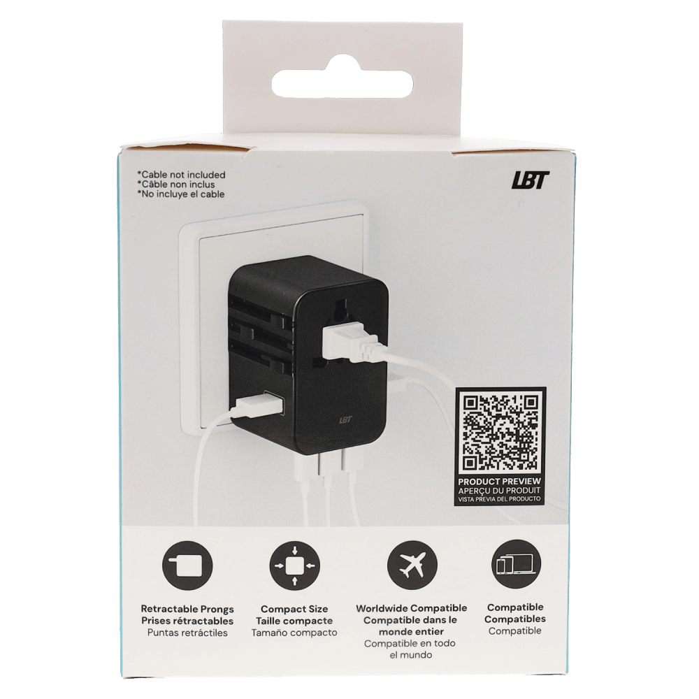 Wholesale cell phone accessory LBT - 45W Ultra Fast Power Deliver PD 6-Port Travel PD Wall